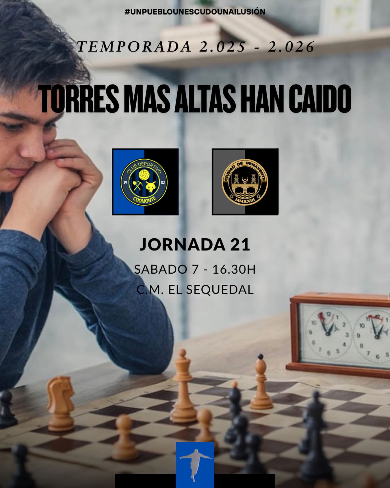 “TORRES MÁS ALTAS HAN CAIDO” 

Llega el primer clasificado a nuestro feudo. Llega el @ciudaddebenavente a El Sequedal. Sábado de dejar todo en el campo, si queremos sacar algo positivo, tendremos que sudar y dar todo lo que tengamos. 

¡AFICIÓN! Más que nunca, os necesitamos el sábado siendo nuestro jugador número 12. 

¡1, 2, 3, Coomonte, Coomonte, Coomonte! 🖤💙 

🎟️ Durante el encuentro, se venderán papeletas en las que entrarás en un sorteo de una comida para 2 de nuestro gran patrocinador @casa_aniceto. 

#poryparaelpueblo | #cdcoomonte | #futormeszamora