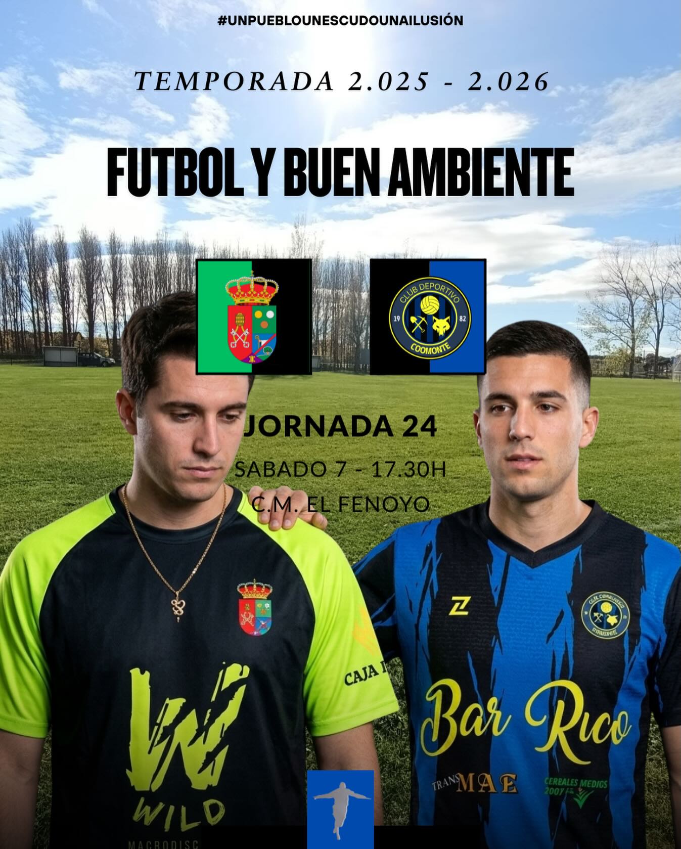 “FÚTBOL Y BUEN AMBIENTE” 

Otro jornada más y ya nos vamos a la 24. Esta vez nos desplazamos hasta San Pedro de Ceque, a un campo siempre complicado contra un rival que siempre pone las cosas difíciles. Delante, un @sanpedrodecequefc que nos hará sacar lo mejor de nosotros si queremos sacar algo positivo de ‘El Fenoyo’, nos tocará sudar la camiseta para ello. 

¡Afición, una vez más, vamos a seguir demostrando y haciendo ver la afición que tenemos! Esto es un sentimiento, esto es Coomonte. 

¡1, 2, 3, Coomonte, Coomonte, Coomonte! 🖤💙 

#poryparaelpueblo #cdcoomonte #futormeszamora