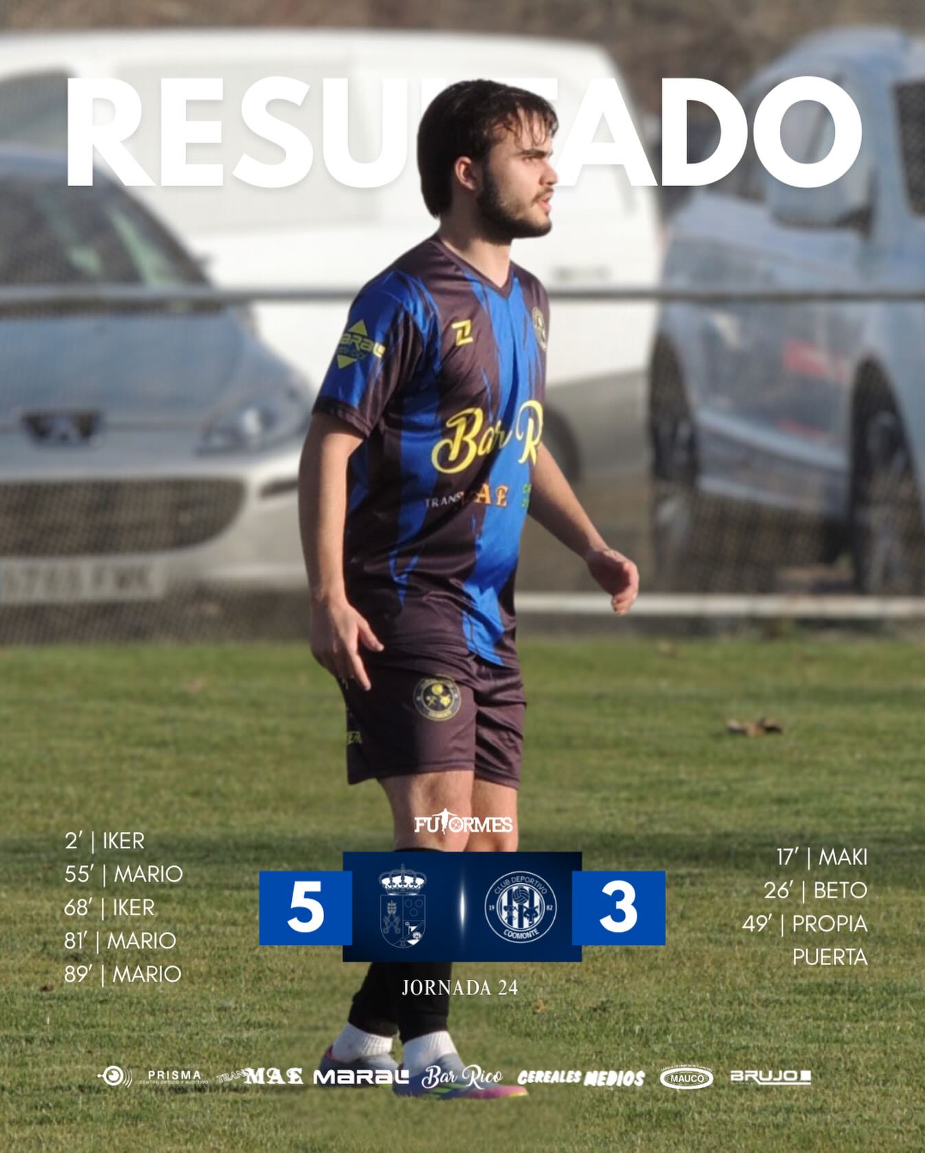 RESULTADO | 

Derrota merecida del equipo que se durmió en el segundo tiempo. Con un resultado favorable del equipo al descanso, de 1-2. Tras llegar a ponernos 1-3, no supimos manejar el encuentro hasta acabar con un resultado de 5-3. 

¡Estamos seguros de que volveremos a la senda de la victoria lo más pronto posible, por vosotros! 

¡Una vez más, gracias a toda esa gente desplazada en la tarde del Sábado hasta San Pedro de Ceque! 

¡1, 2, 3, Coomonte, Coomonte, Coomonte! 🖤💙 

#poryparaelpueblo | #cdcoomonte | #futormeszamora
