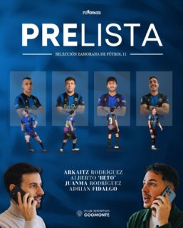 PRELISTA |
4 hombres de los nuestros, han sido pre-seleccionados por la @futormes_zamora que se jugará el 23 de abril en Manganeses de la Lampreana.
➡️ Arkaitz Rodríguez Martínez. “Arka”
➡️ Alberto Álvarez Gutiérrez. “Beto”
➡️ Juan Manuel Rodríguez Calvo. “Juanma”
➡️ Adrián Fidalgo Caballero. “Fidalgo”
¡Enhorabuena guerreros! 🖤💙
#poryparaelpueblo | #cdcoomonte | #futormeszamora
