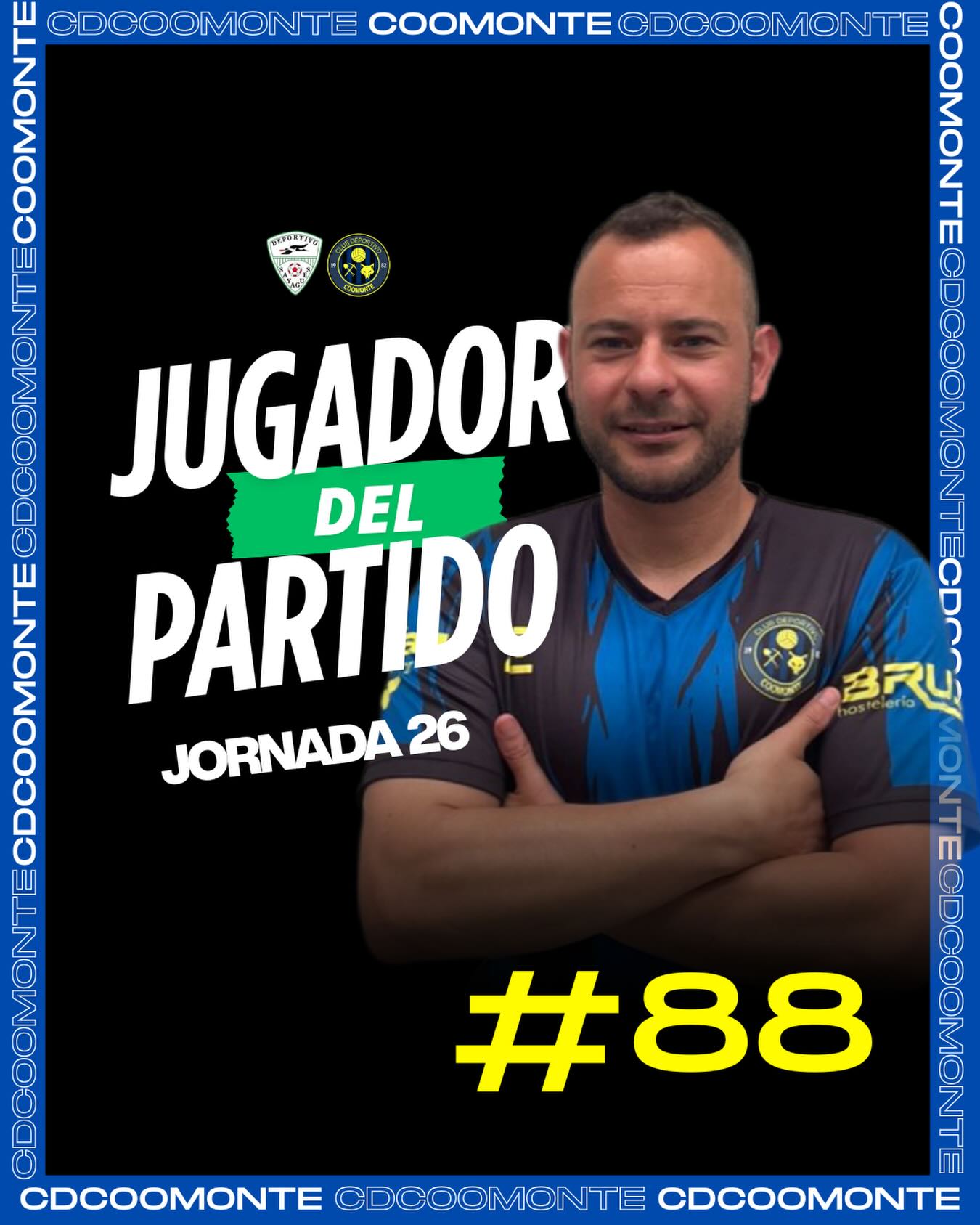 JUGADOR DEL PARTIDO |
Nuestro hombre más destacado del encuentro fue nuestra referencia en la punta del ataque. Nuestro ‘88’.
¡Enhorabuena Merillas!
¡1, 2, 3, Coomonte, Coomonte, Coomonte! 🖤💙
#poryparaelpueblo | #cdcoomonte | #futormeszamora