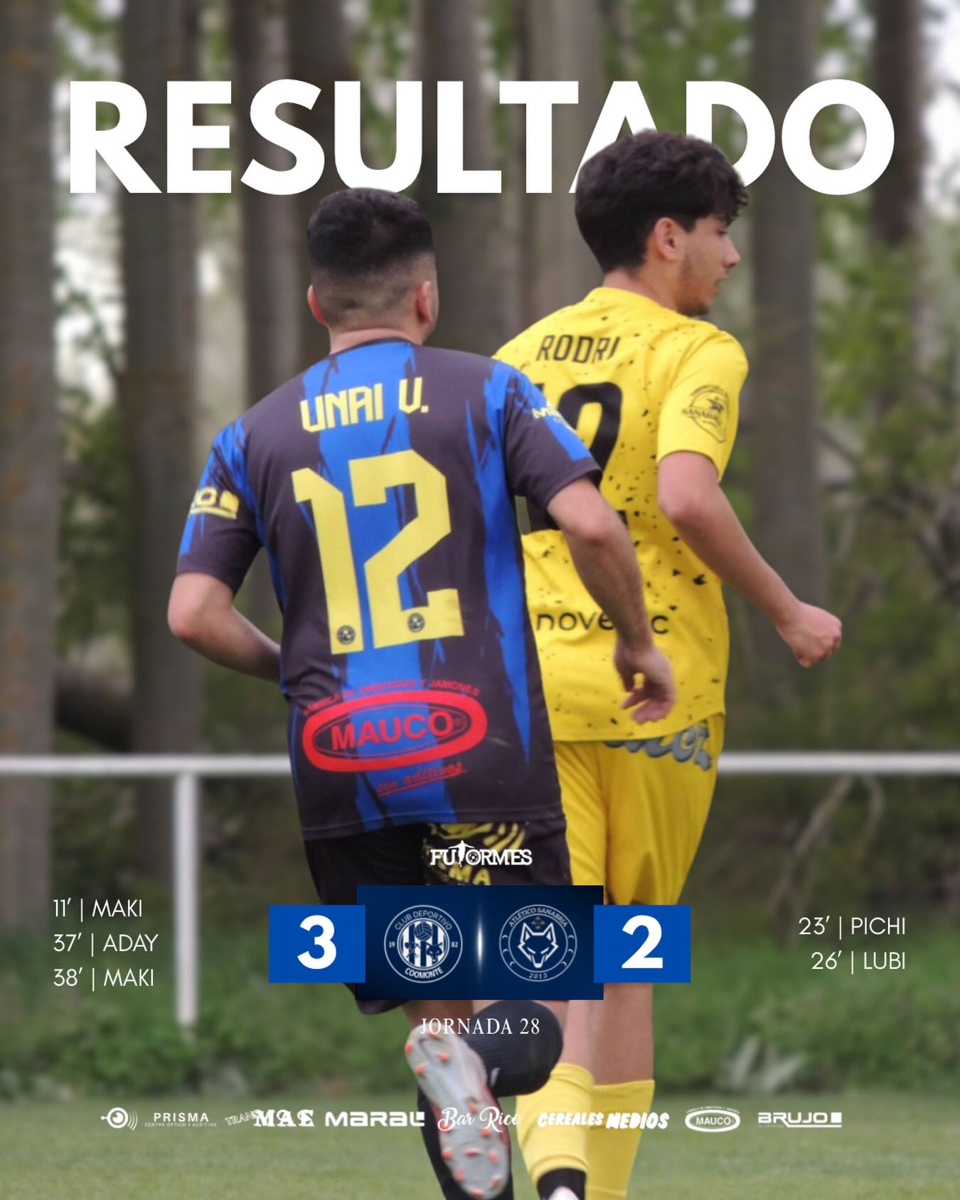 RESULTADO | 

Victoria por la mínima en casa ante un buen @atletico_sanabria. Partido que empezamos con un 1-0 a favor gracias al tanto de ‘Maki’ pero luego los lobos conseguirían darle la vuelta en tal solo 3 minutos. Los nuestros se pusieron las pilas tras ir debajo por el marcador y conseguieron darle la vuelta al marcador de nuevo. Tras el descanso, el resultado no se movió más pese a muchas ocasiones para ambos equipos. 

Tenemos que destacar la gran actuación de nuestro portero (Noel Colinas) en los 90 minutos del partido. 

También, queremos agradecer el buen comportamiento que tuvo el @atletico_sanabria durante su estancia en nuestras instalaciones. ¡Gracias, suerte en lo que resta de temporada! 

¡Este fin de semana, nos vemos el Sábado 18 de abril a las 16.00h en Manganeses de la Polvorosa! 

¡1, 2, 3, Coomonte, Coomonte, Coomonte! 🖤💙 

#poryparaelpueblo | #cdcoomonte | #futormeszamora