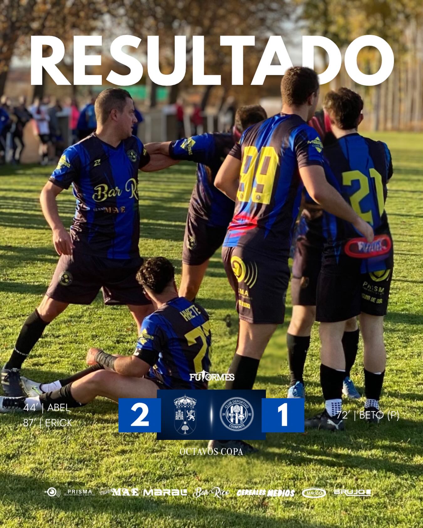 RESULTADO | 

Octavos de copa en Carbajales de Alba donde sabíamos dónde íbamos en todo momento. Partido duro contra un rival duro en su casa, que así nos lo demostró durante los 90’ minutos del partido. Tras ir 1-0 a la caseta, empatar el partido desde los 11 metros a falta de 20 minutos, nos lo quitan de las manos en los últimos minutos del partido en un balón parado. 

¡Hasta aquí llega nuestra aventura en el 2.025-2.026! 

¡Gracias a toda esa gente que nos ha acompañado toda la temporada, a todos esos patrocinadores-colaboradores que hacen esto posible! 

¡PERO ESTO NO ACABA AQUÍ! 

⏳ ¡Desde YA, estamos cocinando la temporada 2.026-2.027! 🔜 

¡1, 2, 3, Coomonte, Coomonte, Coomonte! 🖤💙 

#poryparaelpueblo | #cdcoomonte | #futormeszamora