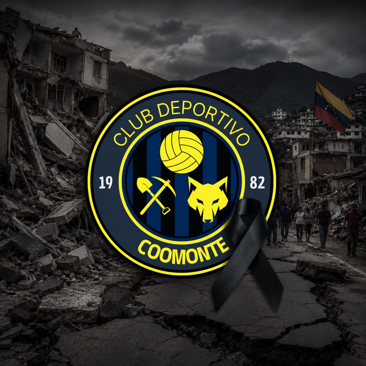 En estos momentos de dolor, el Club Deportivo Coomonte se une al pueblo venezolano con respeto, solidaridad y esperanza. Mucha fuerza para todas las familias afectadas. Venezuela, no están solos. 🖤🇻🇪