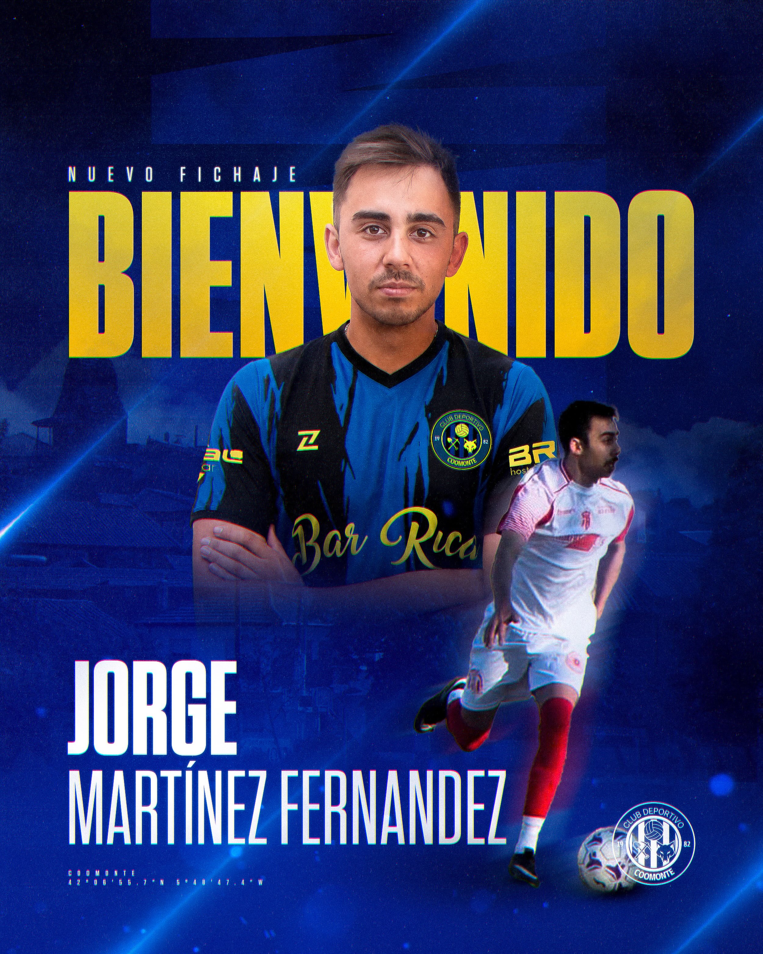 FICHAJE | 

Seguimos por la medular del centro del campo. Esta vez, vamos con Jorge Sonido. Centrocampista, hábil, talentoso, técnico que se une a nuestras filas para dar un plus al equipo para la siguiente campaña. Con pasado en el Manganeses de la Polvorosa, por lo que ya conoce esta liga. Te deseamos una etapa de grandes momentos y muchos éxitos defendiendo estos colores. 

¡Bienvenido a tu nueva casa, Sonido! 
¡Tus éxitos serán los nuestros! 

¡1, 2, 3, Coomonte, Coomonte, Coomonte! 🖤💙 

#unpueblounescudounailusion | #cdcoomonte