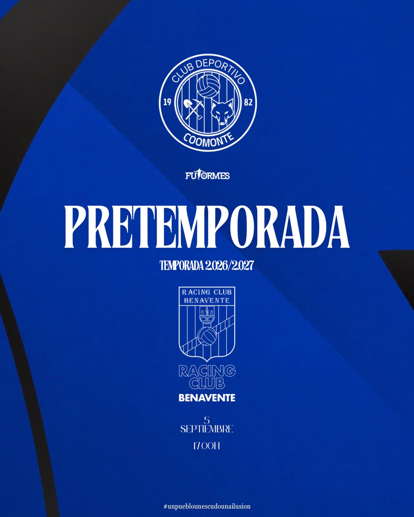 PRETEMPORADA | 

Último test antes de comenzar la liga. Nos enfrentamos a un equipo de superior categoría, en el que será un partido muy exigente tanto tácticamente como físicamente. Rival muy duro que pondrán las cosas muy difíciles en su casa como es el @racingclubbenavente. 

¡Afición, nos vemos a las 17.00h en el Alonso Pimentel! 

¡1, 2, 3, Coomonte, Coomonte, Coomonte! 🖤💙 

#unpueblounescudounailusion | #cdcoomonte