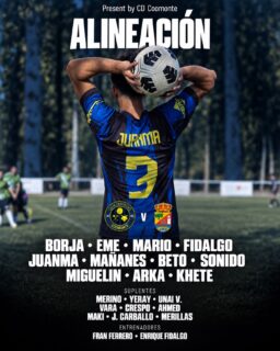 ALINEACIÓN | 

Los 11 que salieron de cara en la tarde de ayer. 

¡1, 2, 3, Coomonte, Coomonte, Coomonte! 🖤💙 

#unpueblounescudounailusion | #cdcoomonte
