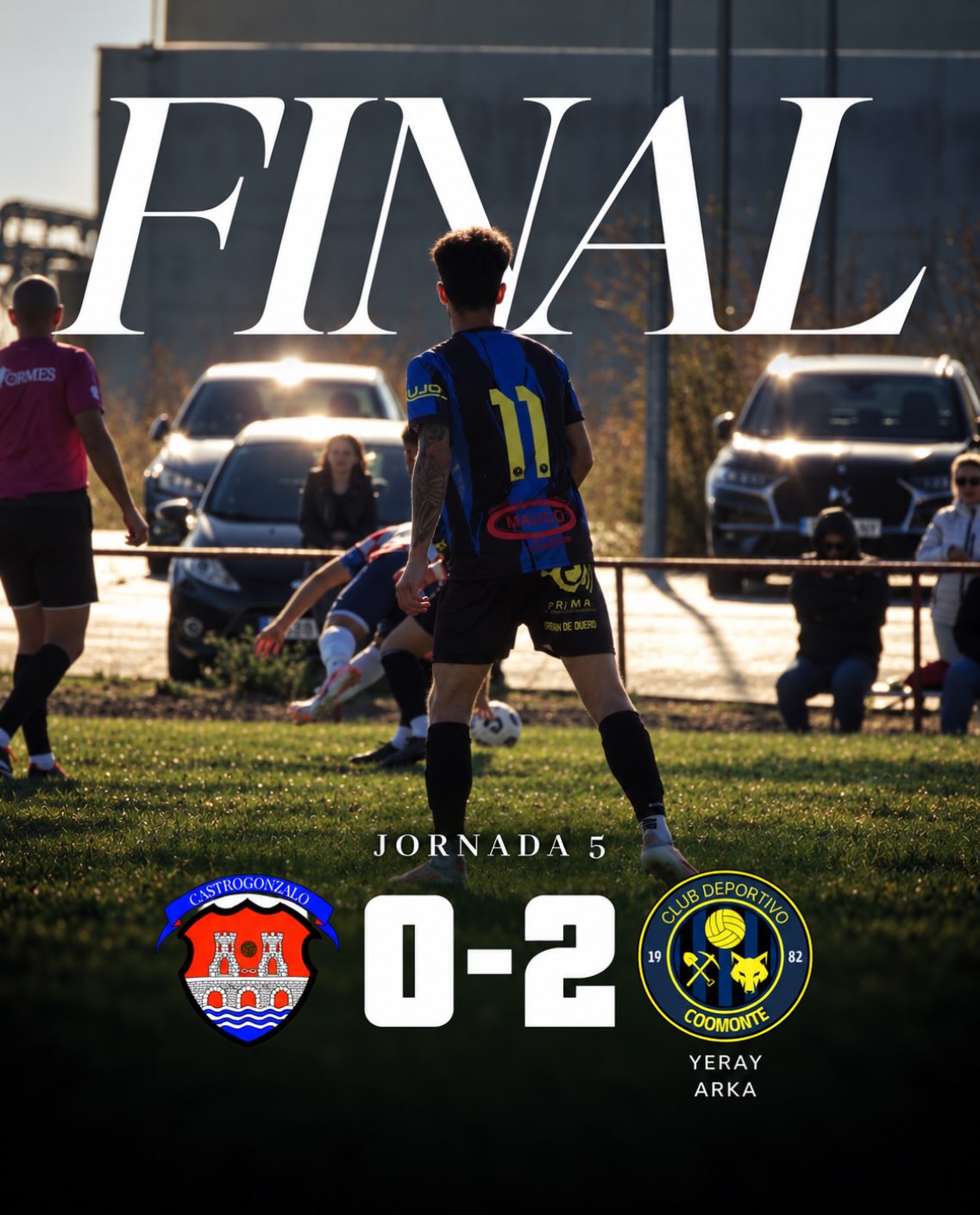 RESULTADO |
Partido cómodo, con el manejo del balón casi los 90’ del partido. Donde llegamos a tener 10 ocasiones para materializar pero no llegó a entrar el balón.
¡Este sábado nos vemos en ‘El Sequedal’ ante el CD Corrales!
¡1, 2, 3, Coomonte, Coomonte, Coomonte! 🖤💙
#unpueblounescudounailusion | #cdcoomonte